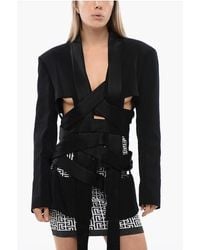 Balmain - Satin Lapel Deconstructed Wrap Blazer - Lyst