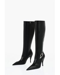 Off-White c/o Virgil Abloh - Leather High Boots With Cut-Out Details Heel 11 Cm - Lyst