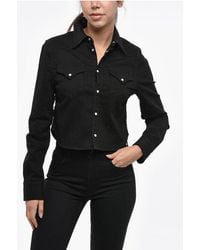 DSquared² - Western Cropped-Fit Stretch-Denim Shirt - Lyst
