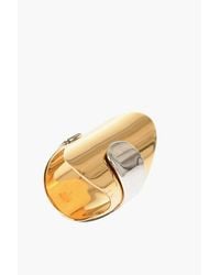Jil Sander - Two-Tone Brass Ring With Asymmetric Design - Lyst
