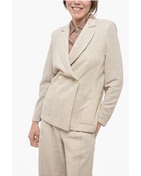 Harris Wharf London - Double-Breasted Blazer With Shoulder Pads - Lyst