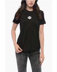 DIESEL - Crew Neck Cotton T-Shirt With Printed Logo - Lyst