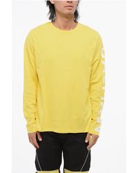 Balmain - Long-Sleeve Crewneck T-Shirt With Printed Logo - Lyst