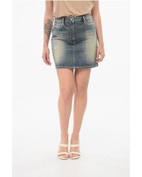 KENZO - Vintage Washed Denim Miniskirt - Lyst