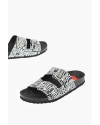 Moschino - Love Slides Birki130 With Logo Buckles - Lyst