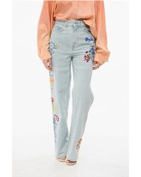 KENZO - Light Wash Straight Fit Denims With Embroideries 23Cm - Lyst
