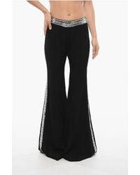 Balmain - Flare-Fit Trousers With Sequin Side Bands - Lyst