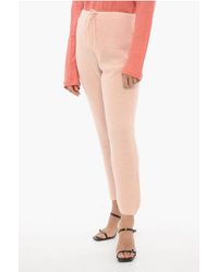 American Vintage - Solid Color Wool Blend Pants With Elastic Waistband - Lyst