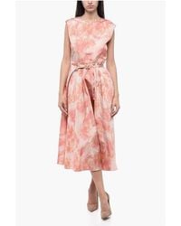 Dior - Silk Taffeta Flared Dress With Tie Dye - Lyst