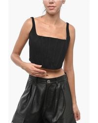 Marc Jacobs - Cotton Gabardine Crop Bustier Top - Lyst