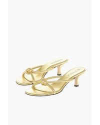 Bottega Veneta - Lamé Leather Sandals With 5Cm Front Knot - Lyst