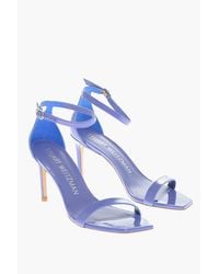 Stuart Weitzman - Patent Leather Nunaked Sandals With Ankle Strap 9Cm - Lyst