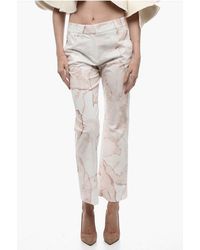 True Royal - Stretch Cotton Chino Pants With Murble Pattern - Lyst