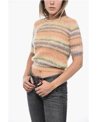 DIESEL - Stripped M-Icaela Sweater With Brushed Effect - Lyst