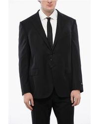 Corneliani - Virgin Wool 2 Bottons Blazer With Side Vents And Flat Pocket - Lyst