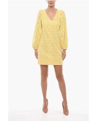 Samsøe & Samsøe - Lace Anain Mini Dress With Puff Sleeve - Lyst