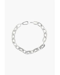 AllSaints - Allsaints Chain Necklace With Rhinestone Details - Lyst