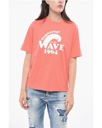 DSquared² - Cotton Crew-Neck T-Shirt With Contrasting Print - Lyst