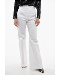 Dolce & Gabbana - Cotton Blend Bootcut Pants With Front Pleat - Lyst