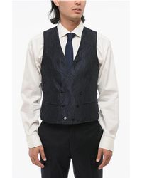 Corneliani - Double-Breasted Waistcoat With Damask Pattern - Lyst