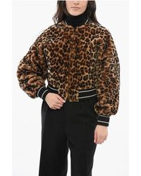 Dior - Animal Patterned Shearling Bomber Jacket - Lyst