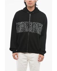 Versace - Zip-Up Barocco Patterned Pullover With Hood - Lyst