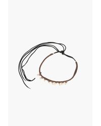 DSquared² - Braided Leather Necklace Aloha Sprint Embellished With Shell Size Unic - Lyst
