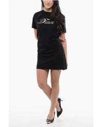 DIESEL - Cotton D-Egor Tee Dress With Embossed Logo - Lyst