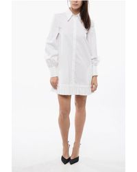 Off-White c/o Virgil Abloh - Popeline Shirt Dress With Pleated Hem - Lyst
