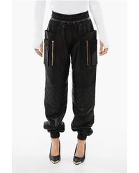 Balmain - Leather Multipocket Pants With Quilted Detail - Lyst