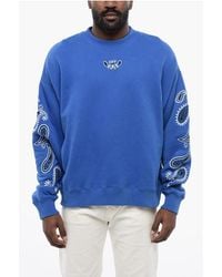 Off-White c/o Virgil Abloh - Brushed Cotton Bandana Arrow Crewneck Sweatshirt - Lyst