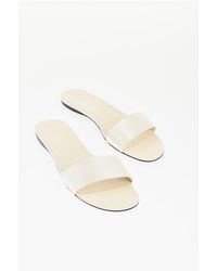The Row - Satin Combo Slides With Cuir Sole - Lyst