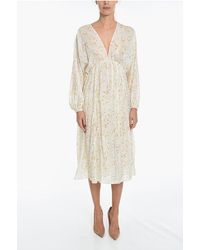 Samsøe & Samsøe - Flared Gertrud Empire Maxi Dress With Puff Sleeve - Lyst