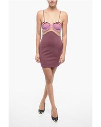 Nensi Dojaka - Mesh And Tulle Detailed Explosive Flower Bra Sheath Dress - Lyst