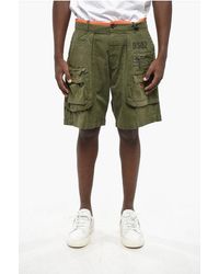 DSquared² - Stretch Cotton Cargo Shorts With Contrast Trim - Lyst