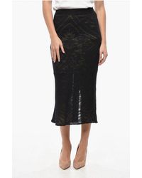 Etro - Jacquard-Knit Midi Skirt With Back Slit - Lyst