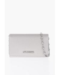 Moschino - Love Saffiano Faux Leather Wallet With Removable Chain - Lyst