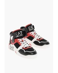 Armani - Ea7 High-Top Sneakers With Contrasting Details - Lyst