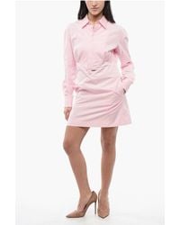 DSquared² - Popeline Bib Shirt Dress With Side Zip - Lyst