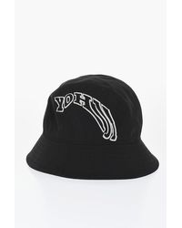 adidas - Y-3 Solid Color Bucket Hat With Contrasting Logo - Lyst