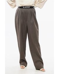 Moschino - Couture! Virgin Wool Pants With Drawstring Waist - Lyst