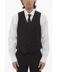Corneliani - Trend Solid Color Virgin Wool Waistcoat With Jetted Pocket - Lyst