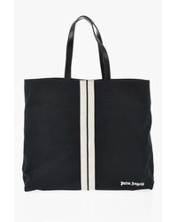 Palm Angels - Cotton Tote Bag With Contrast Band And Leather Handles - Lyst
