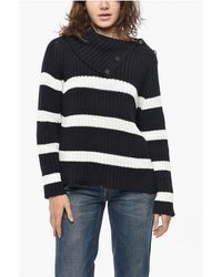 Dior - Turtleneck Cotton Blend Sweater With Awning Motif - Lyst