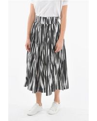 Woolrich - Drawstring Waist Popeline Cotton Flared Skirt - Lyst