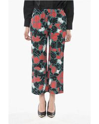 Marni - Floral Viscose Cropped Fit Trousers - Lyst