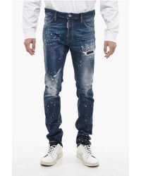 DSquared² - Twinphony Dark-Washed Cool Guy Denims With Paint Motif - Lyst