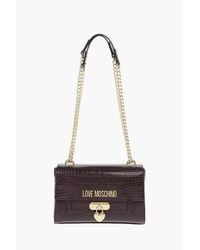 Moschino - Love Crocodile-Print Eco-Leather Shoulder Bag - Lyst