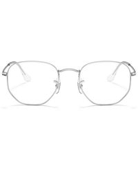 Ray-Ban - Irregular Metal Eyeglasses Online - Lyst