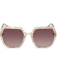 Guess - Square Glitter Plastic Sunglasses - Lyst